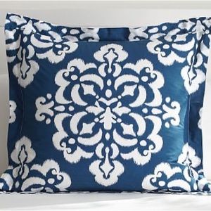 PB Dorm Ikat Medallion Euro Sham Pillowcase in blue
